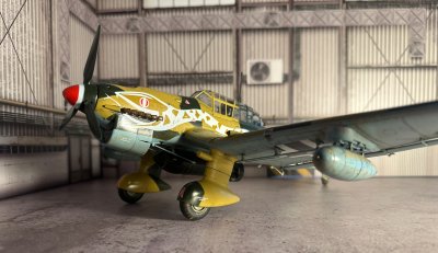 02 Stuka In Hanger - Professional trumpeter_ju_87 photography by Paul Caldwell