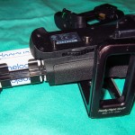 A view of the Nikon MB-D12 battery grip and AA holder showing fit.