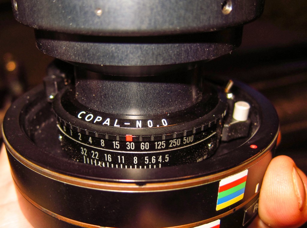 Copal shutter mounted to a Rodenstock 28mm HR lens 