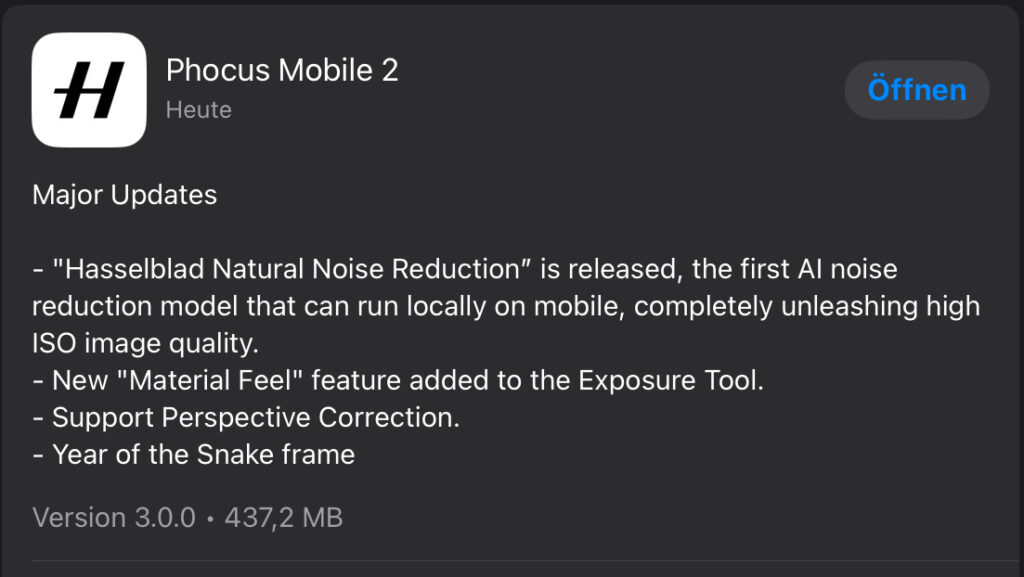Hasselblad announces New Noise Reduction for X2D via Phocus Mobile 2